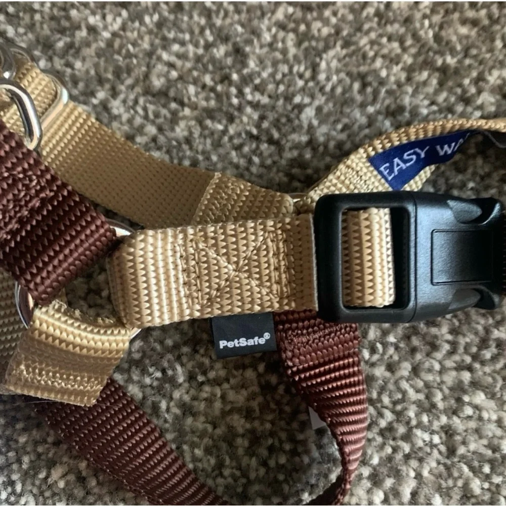 Easy Walk Brown and Tan Adjustable Pet Harness